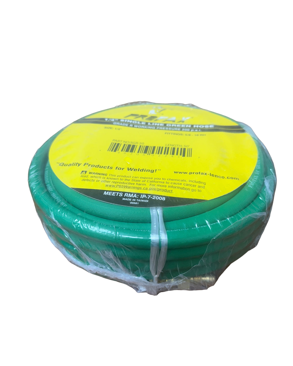 PROFAX Argon Green Hose 50 ft x 1/4 in