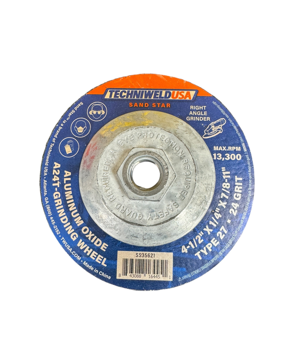 SAND STAR 4-1/2 X 1/4 X 5/8-11 Grinding Wheel With Threaded Hub
