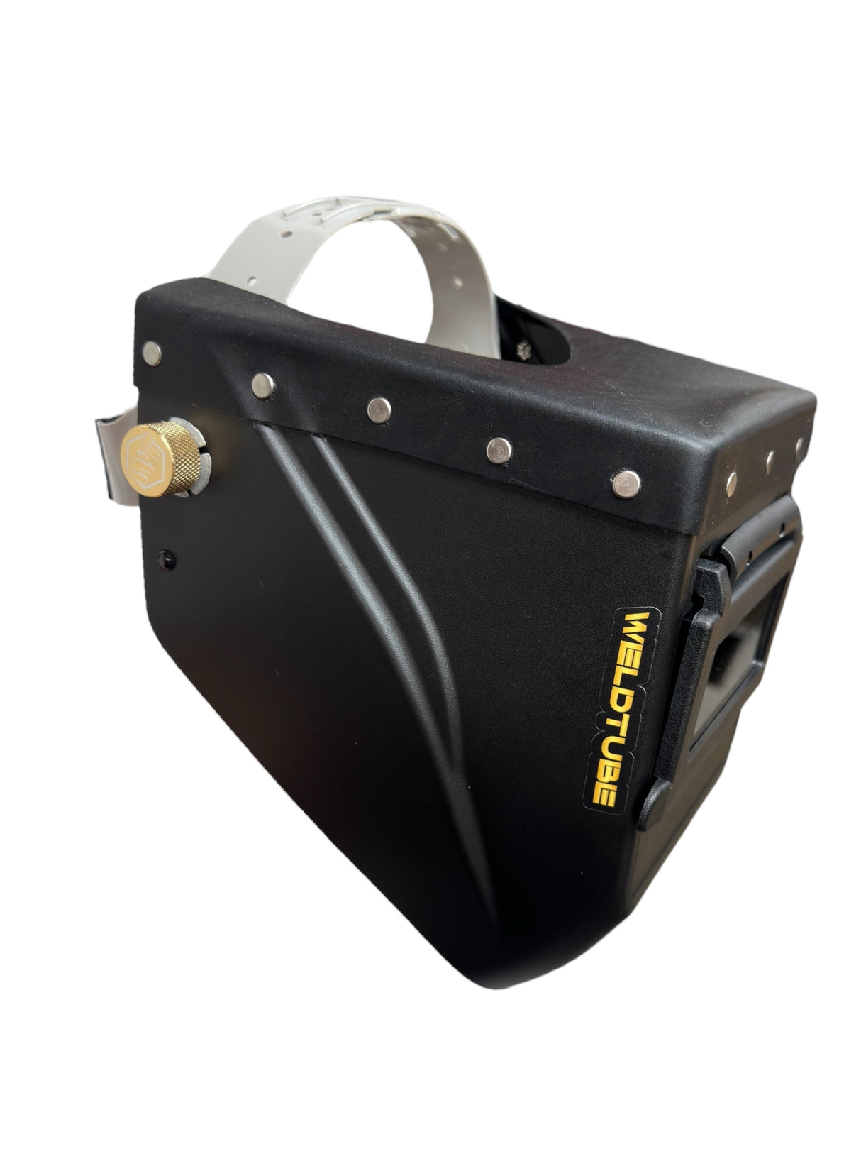 Chopped Leather Top LOWPRO Welding Helmet, with Aluminum Fasteners & High Visibility HD Lens