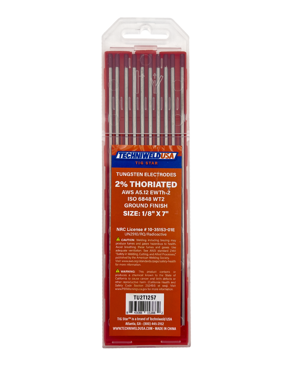 TECHNIWELD USA 2 Thoriated Tungsten 10 Pack WeldTube