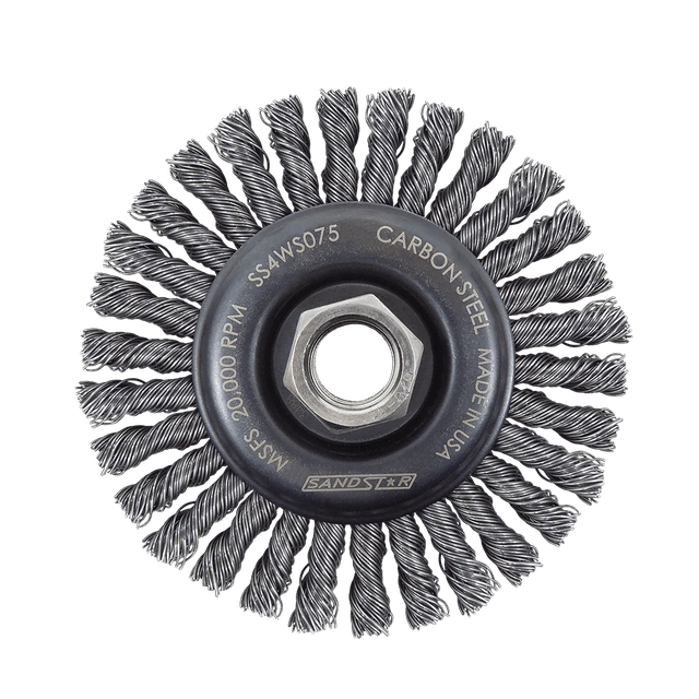 SAND STAR 4 X 1/4 X 5/8-11 CARBON STEEL Wire Wheel With Threaded Hub, Stringer Bead Pipeline
