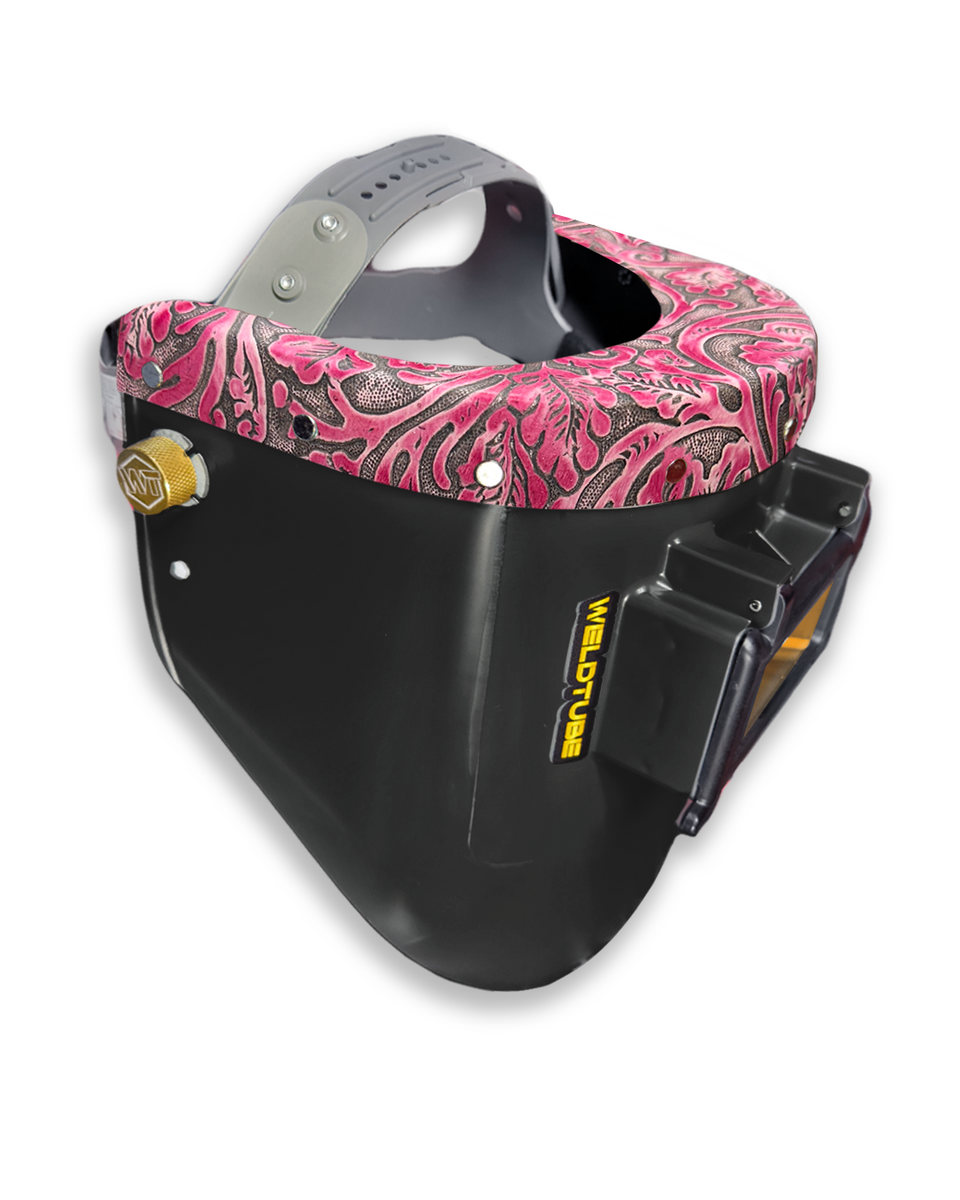 READY TO SHIP Smoked Hot Pink Chopped Leather Top TIGERHOOD Welding