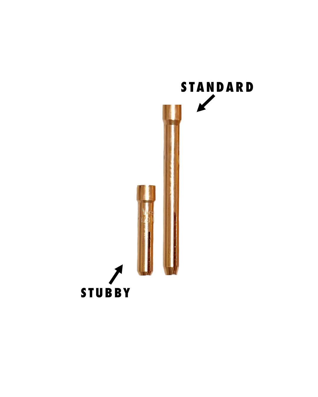 WELDTEC STUBBY Tig Collets For 17 and 26 Series Torch, 1/8 Dia, 2 Pack