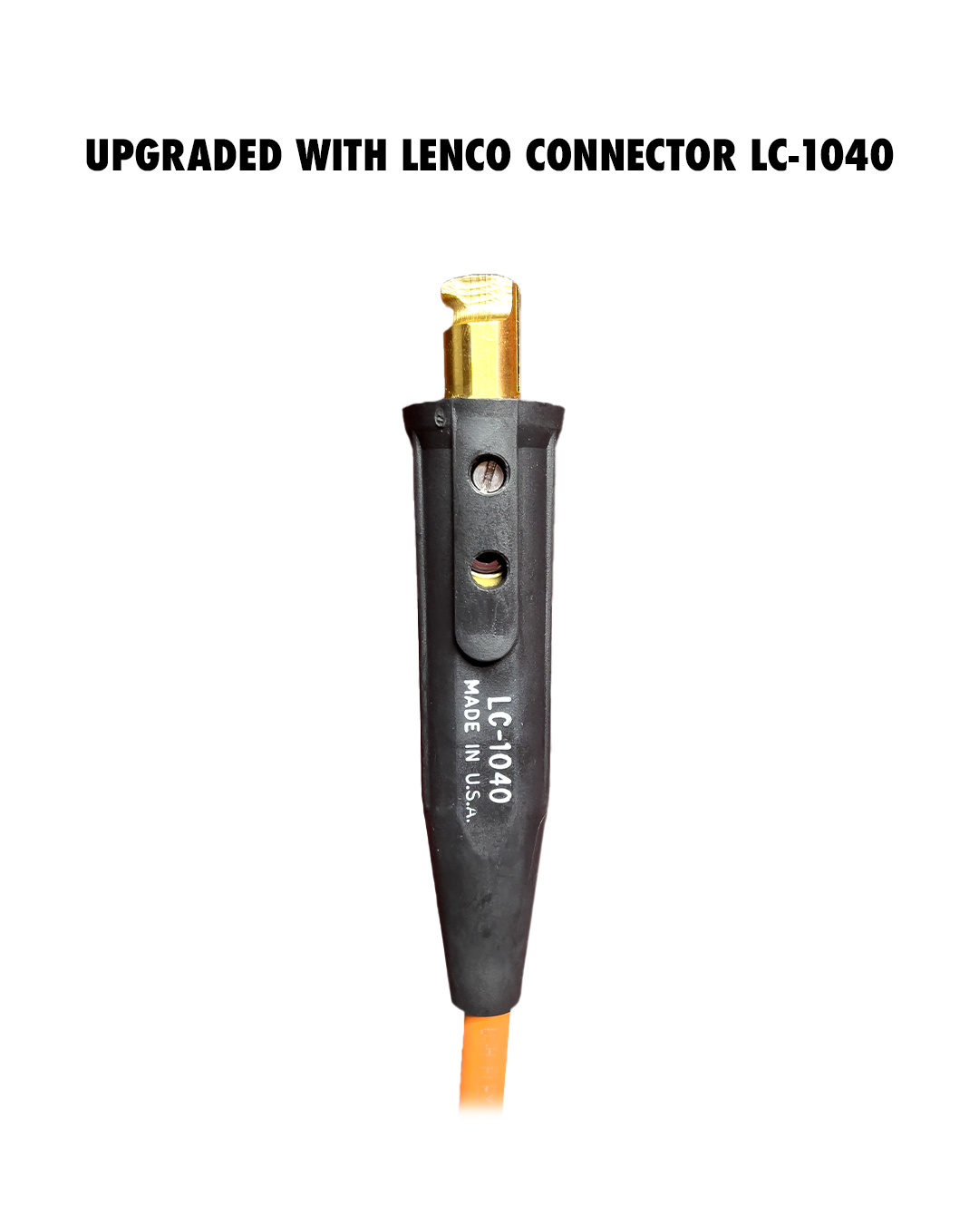 STICK WELDING WHIP, #2 Flex Cable, 12 ft, 200A Electrode Holder, UPGRADED with Lenco LC-1040 Connector