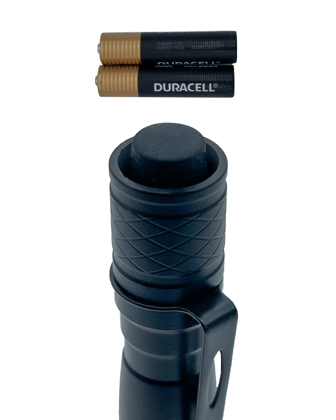 LED 5 Inch COMPACT Pocket Pen Flashlight with Clip, 2 Duracell batteries included