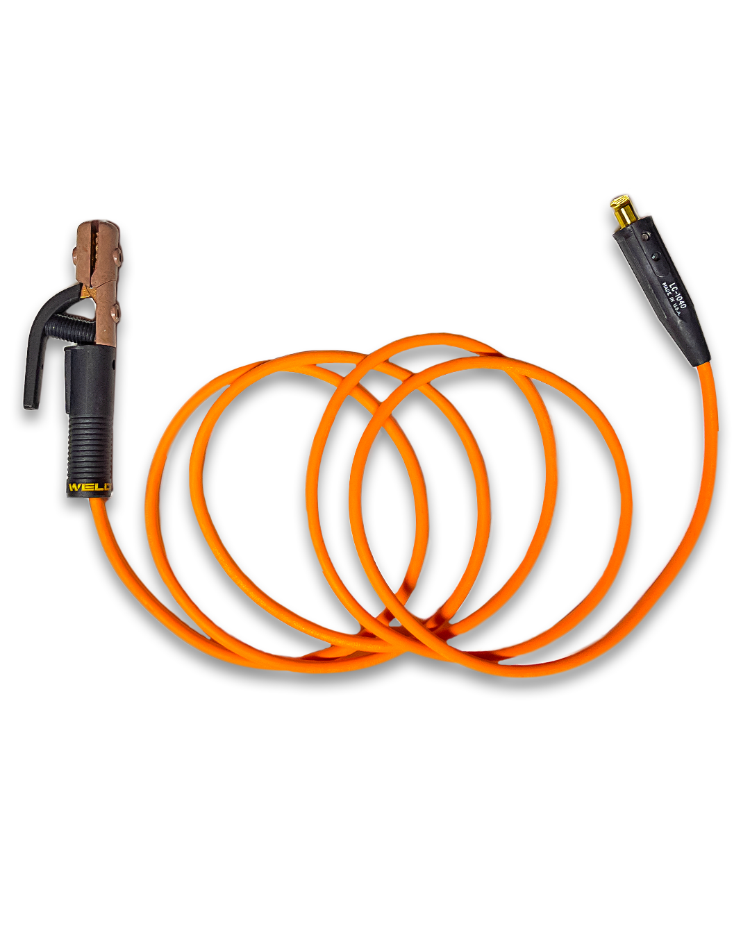 STICK WELDING WHIP, #2 Flex Cable, 12 ft, 200A Electrode Holder, UPGRADED with Lenco LC-1040 Connector