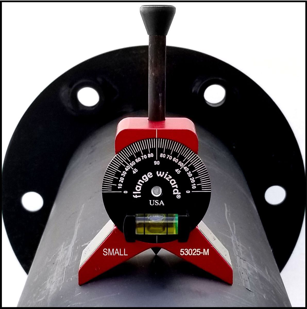 FLANGE WIZARD Magnetic SMALL Center Finder with Vial, 1 in and Larger Pipe Capacity
