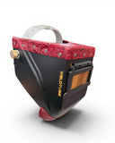 Chopped Leather Top LOWPRO Welding Helmet WITH FIBRE-METAL HEADGEAR, GOATEE BIB, Aluminum Fasteners & High Visibility HD Lens