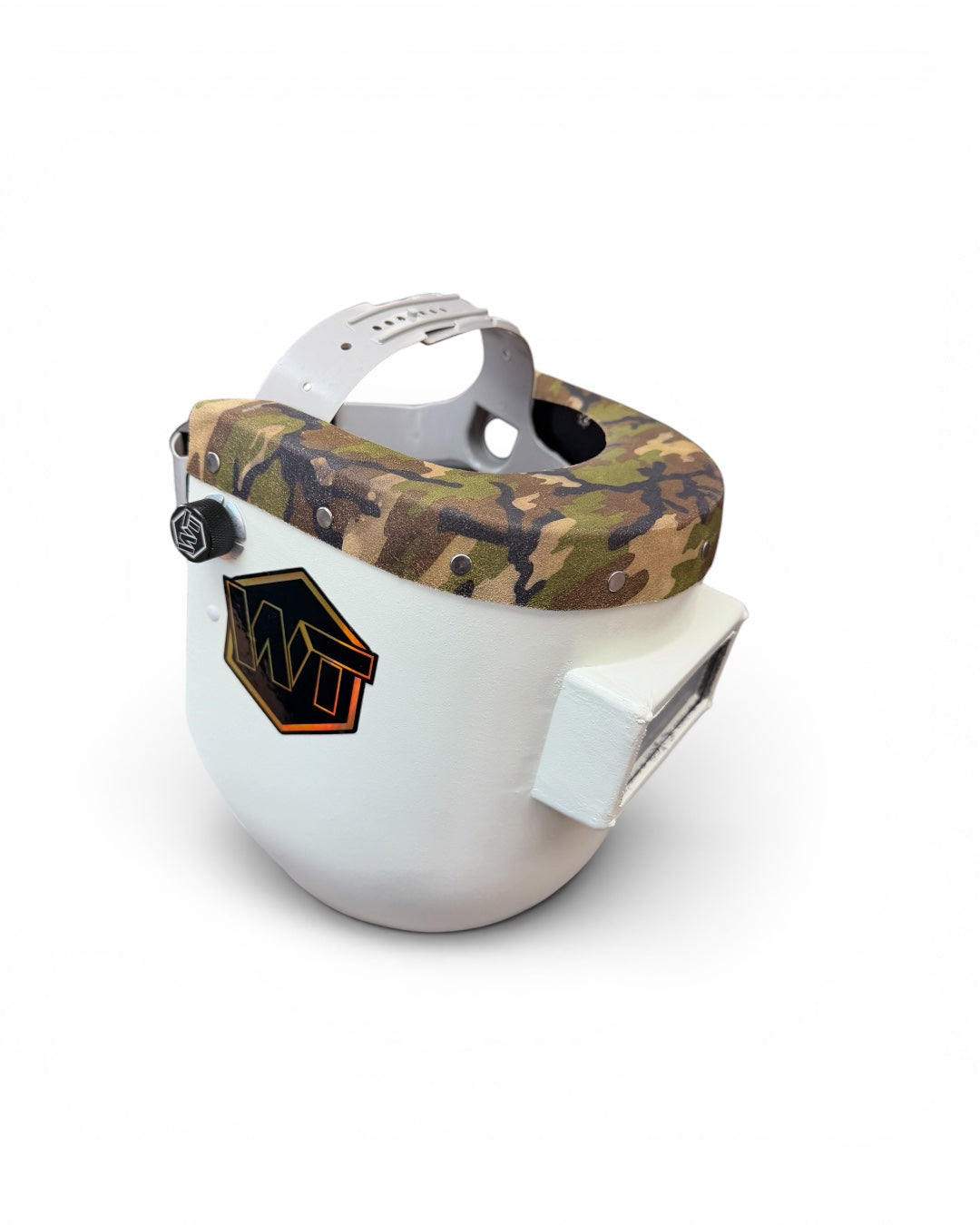 Chopped Leather Top PIPELINER Welding Helmet, MEDIUM CUT Bottom