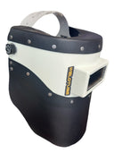 Chopped Leather Top/Bottom PIPELINER Welding Helmet with Aluminum Fasteners & High Visibility HD Lens