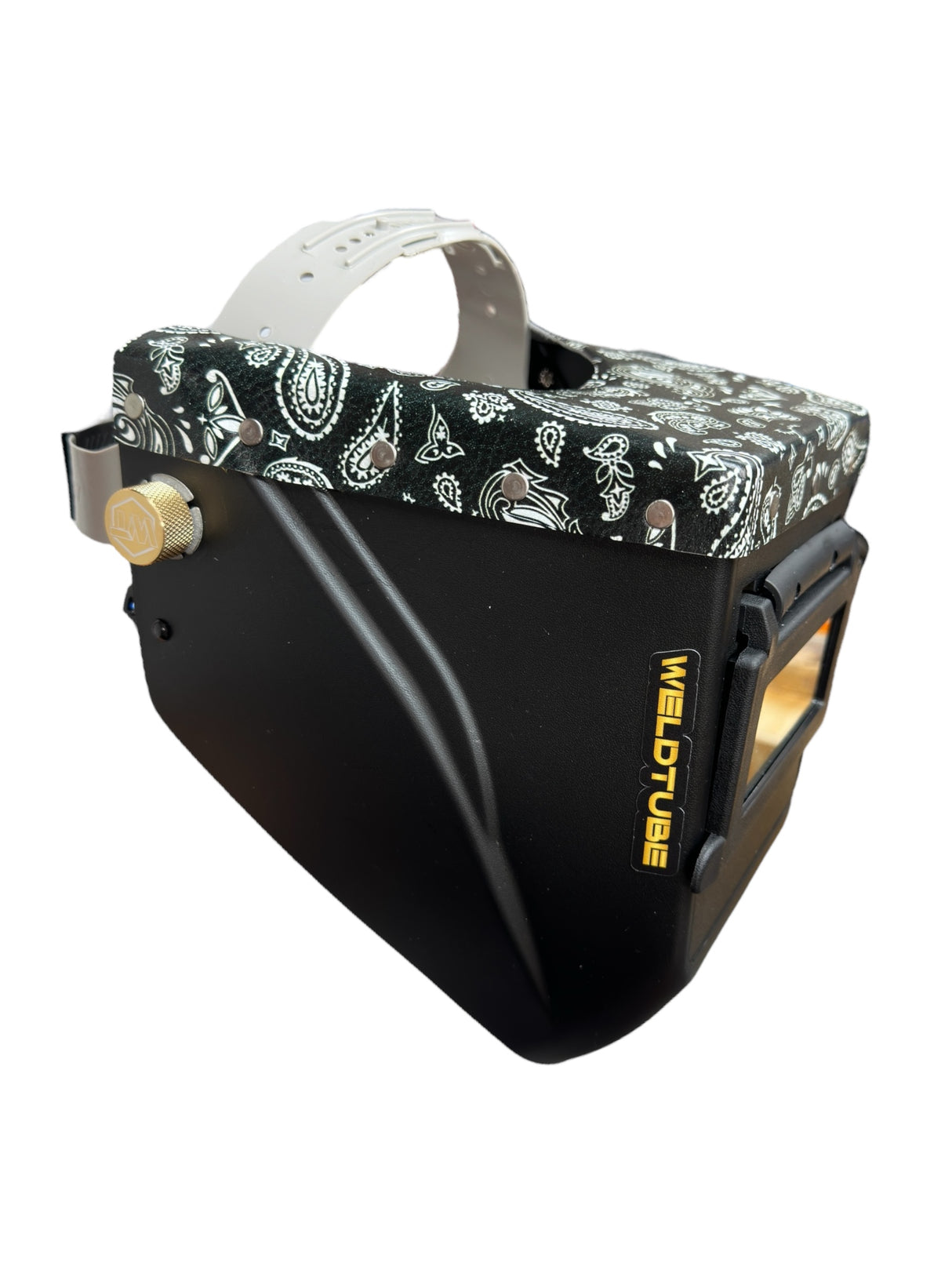 READY TO SHIP – LowPRO Chopped Welding Helmet | Black Paisley Top