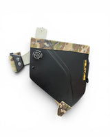 READY TO SHIP – LowPRO SOLO Chopped Welding Helmet | Camo Suede Leather Top & Goatee w/Alpha Strap