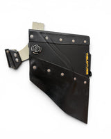 READY TO SHIP – LowPRO DARKSIDE Chopped Welding Hood | Black Leather Top & Bottom w/Alpha Strap Headgear