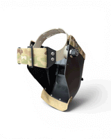 READY TO SHIP – LowPRO SOLO Chopped Welding Helmet | Camo Suede Leather Top & Goatee w/Alpha Strap