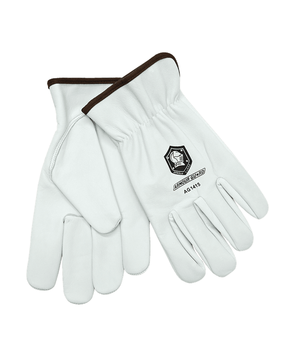 ARMOUR GUARD Premium Pearl Top Grain Goatskin Leather DRIVER Gloves