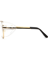 PYRAMEX Pathfinder Aviator Safety Glasses with Gold Frame and Clear Lens