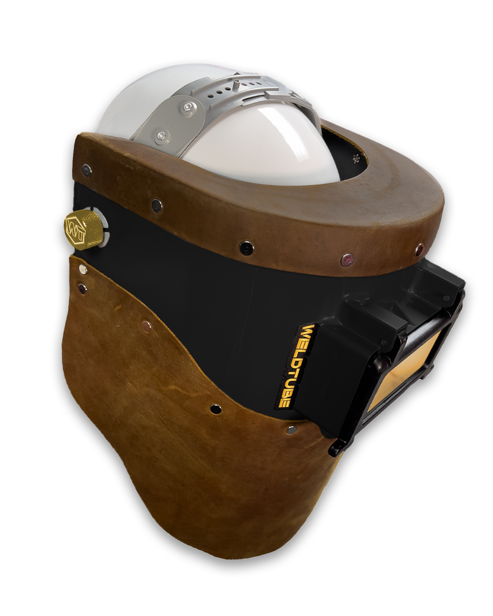 Chopped Leather Top/Bottom TIGERHOOD Welding Helmet with Aluminum Fast