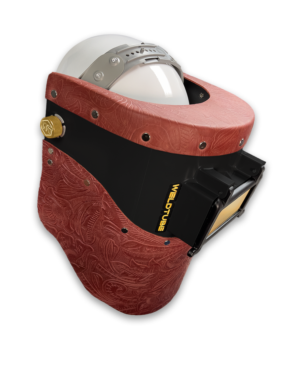 Chopped Leather Top/Bottom TIGERHOOD Welding Helmet with Aluminum Fast