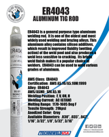 Blue Demon ER4043 Aluminum TIG Rods, 1 Lbs