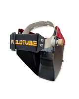 READY TO SHIP – LowPRO REDRUM Chopped Welding Helmet | Cherry Red Floral Leather Top w/Weldtube Alpha Strap