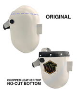Chopped Leather Top PIPELINER Welding Helmet, NO-CUT Bottom with Aluminum Fasteners & High Visibility Lens