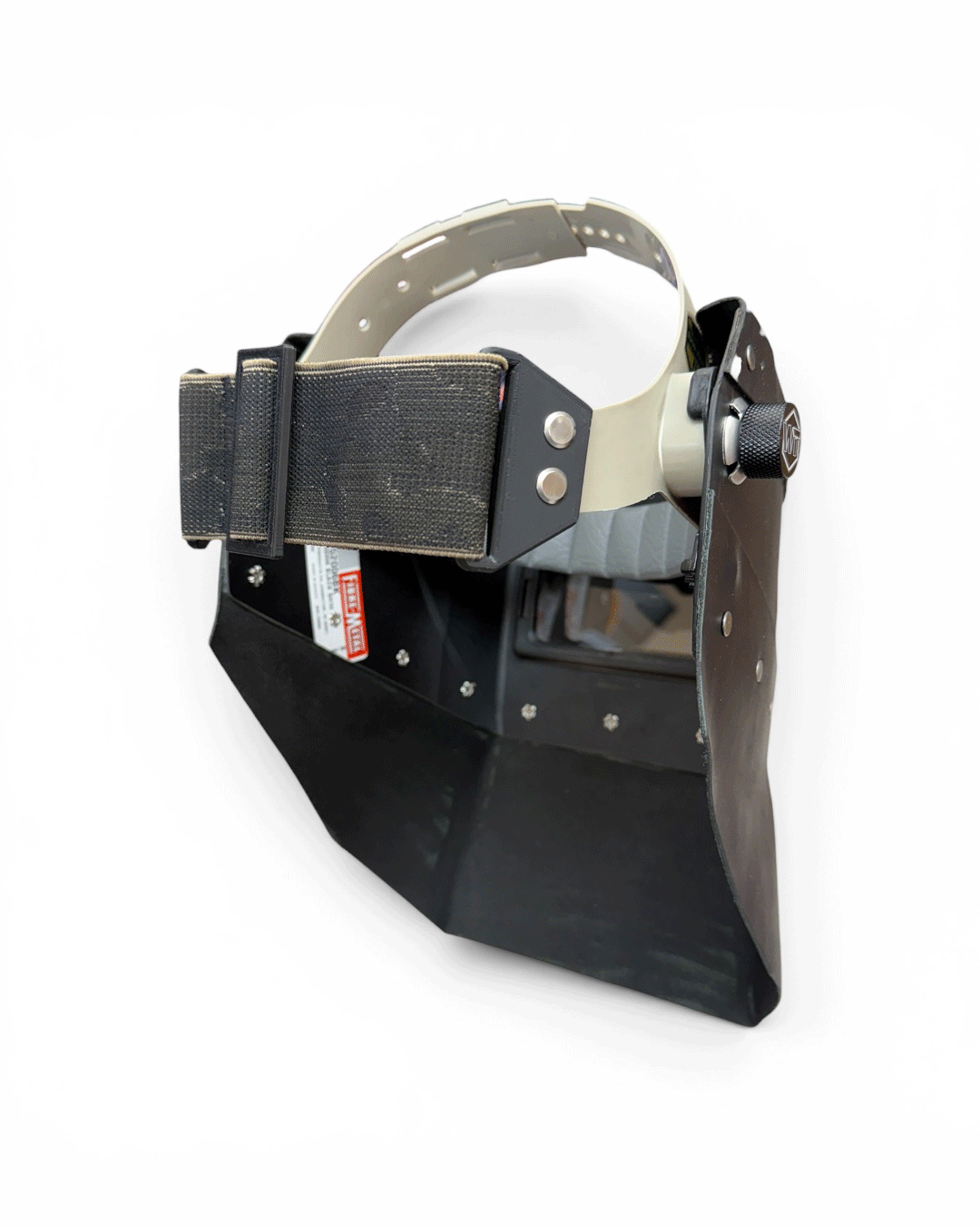 READY TO SHIP – Chopped Futura DARKERSIDE Welding Hood | Black Leather Top/Bottom
