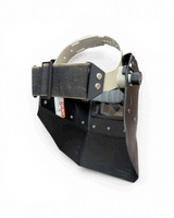 READY TO SHIP – Chopped Futura DARKERSIDE Welding Hood | Black Leather Top/Bottom