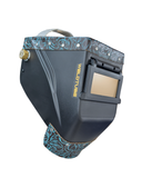 Chopped Leather Top LOWPRO Welding Helmet WITH FIBRE-METAL HEADGEAR, GOATEE BIB, Aluminum Fasteners & High Visibility HD Lens