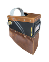 Chopped Leather Top/Bottom LOWPRO Welding Helmet WITH FIBRE-METAL HEADGEAR, Aluminum Fasteners & High Visibility HD Lens