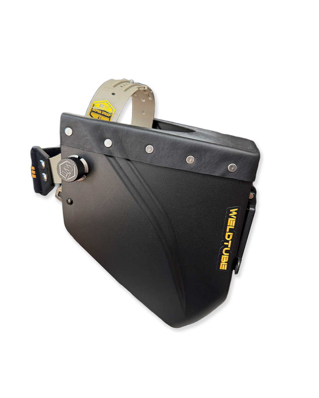 READY TO SHIP – LowPRO MARATHON Chopped Welding Helmet | Black Leather Top w/Weldtube Alpha Strap