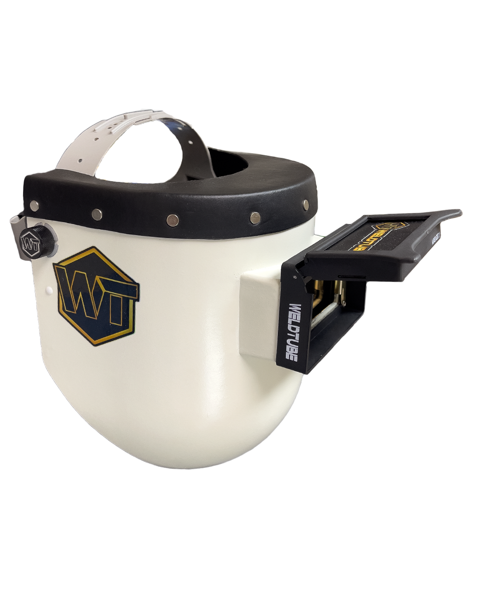 Chopped Leather Top PIPELINER (Sugar Scoop) Welding Helmet, MEDIUM CUT