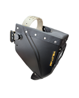 READY TO SHIP – LowPRO Black Star Chopped Welding Helmet | Black Leather Top & Goatee w/Alpha Strap