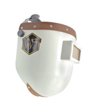 Chopped Leather Top PIPELINER Welding Helmet, NO CUT Bottom with GOATEE BIB, Aluminum Fasteners & High Visibility Lens