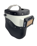 Chopped Leather Top/Bottom PIPELINER Welding Helmet with Aluminum Fasteners & High Visibility HD Lens