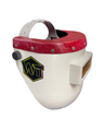 Chopped Leather Top PIPELINER Welding Helmet, SLIM CUT Bottom with Aluminum Fasteners & High Visibility HD Lens