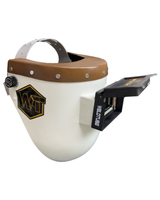 Chopped Leather Top PIPELINER Welding Helmet, SLIM CUT Bottom with Aluminum Fasteners & High Visibility HD Lens