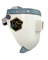 Chopped Leather Top PIPELINER Welding Helmet, SLIM CUT Bottom with GOATEE BIB, Aluminum Fasteners & High Visibility Lens