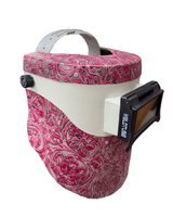Chopped Leather Top/Bottom PIPELINER Welding Helmet with Aluminum Fasteners & High Visibility HD Lens