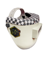 Chopped Leather Top PIPELINER Welding Helmet, SLIM CUT Bottom with Aluminum Fasteners & High Visibility HD Lens